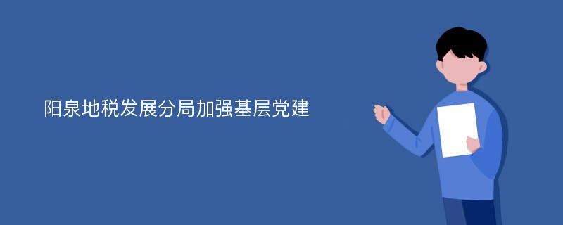 阳泉地税发展分局加强基层党建